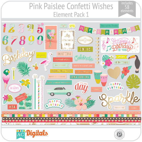 Confetti Wishes Element Pack 1