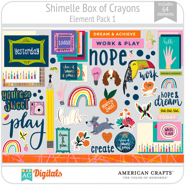 Shimelle Box of Crayons Element Pack 1