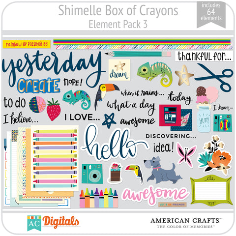 Shimelle Box of Crayons Element Pack 3