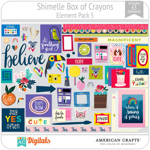 Shimelle Box of Crayons Element Pack 5