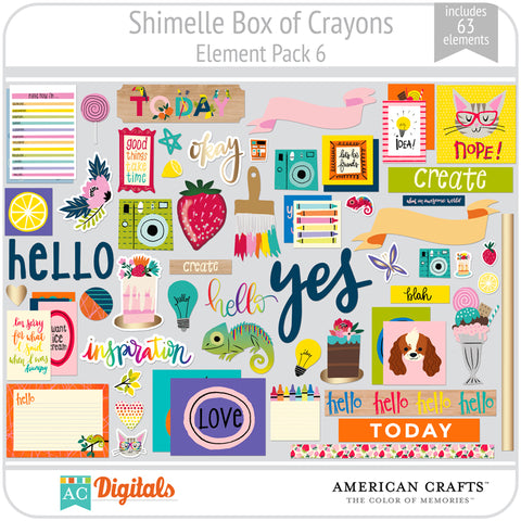 Shimelle Box of Crayons Element Pack 6