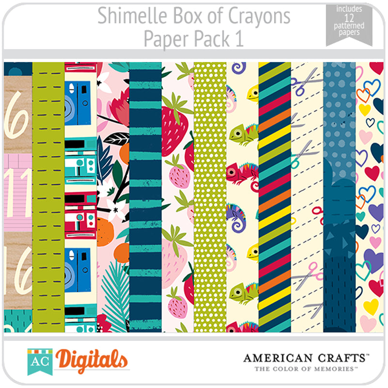 Shimelle Box of Crayons Paper Pack 1