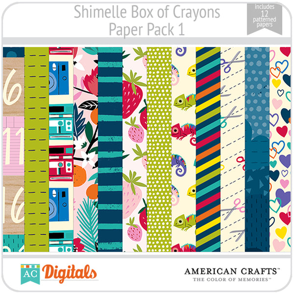 Shimelle Box of Crayons Paper Pack 1
