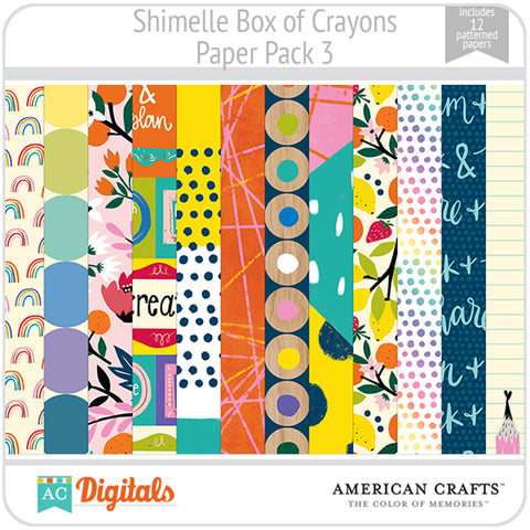 Shimelle Box of Crayons Paper Pack 3