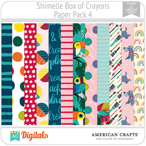Shimelle Box of Crayons Paper Pack 4