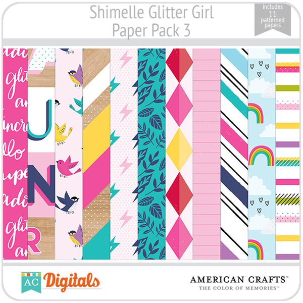 Shimelle Glitter Girl Paper Pack 3
