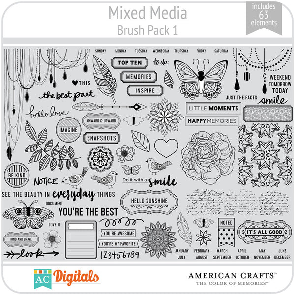 Mixed Media Brush Pack 1