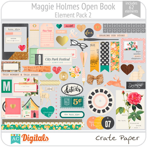 Maggie Holmes Open Book Element Pack #2