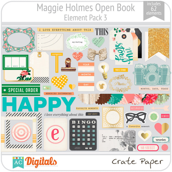 Maggie Holmes Open Book Element Pack #3